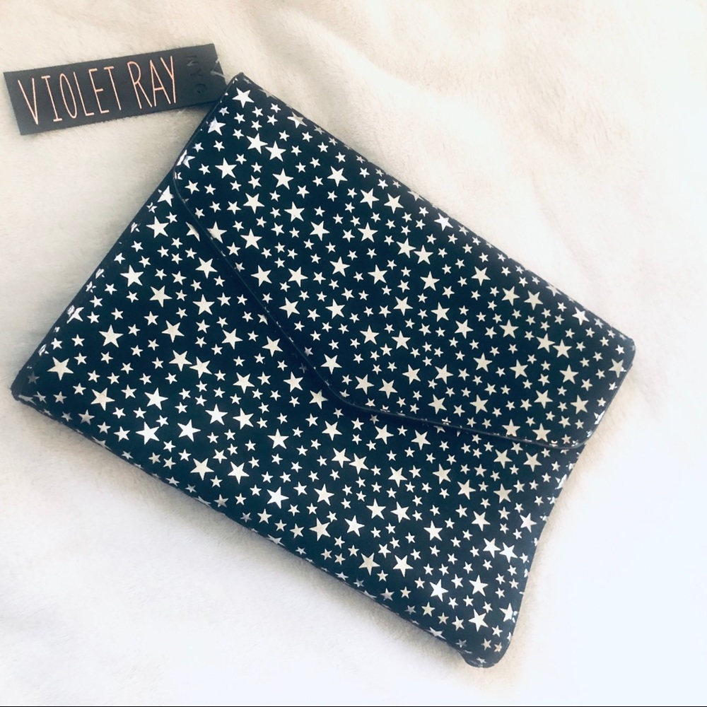Star Print Envelope Clutch